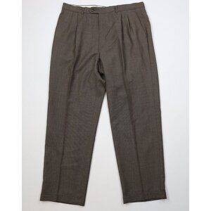 Vintage 90s Streetwear Mens 38x32 Virgin Wool Knit Wide Leg Chino Pants Brown